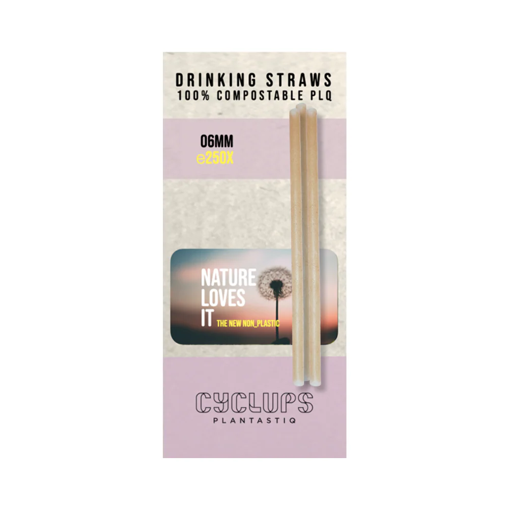 Drinkrietje PLQ Natural Gold 6x230mm