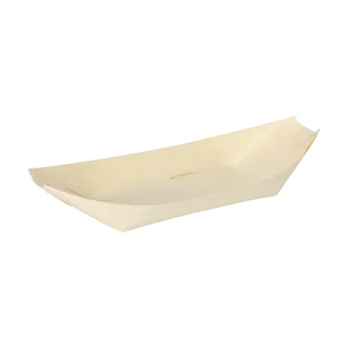 Fingerfood schalen hout bootje 'pure' 25x10cm 50st