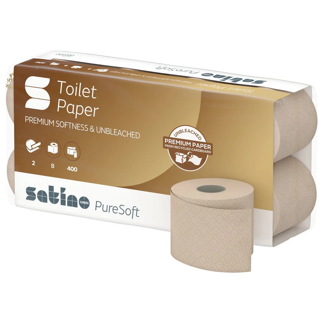 Satino Puresoft toiletpapier 2lgs 8 rollen a 400vel Satino Puresoft toiletpapier 2lgs 8 rollen a 400vel