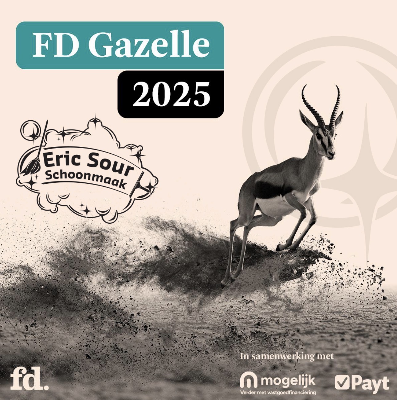 Eric Sour Schoonmaak uitgeroepen tot FD Gazelle 2025