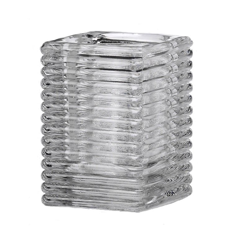 Q-lights Square Ribbed Glass helder 6st
