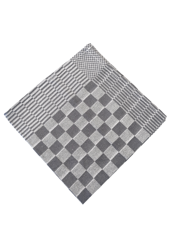 Theedoek blok zwart 65x65cm 6 stuks