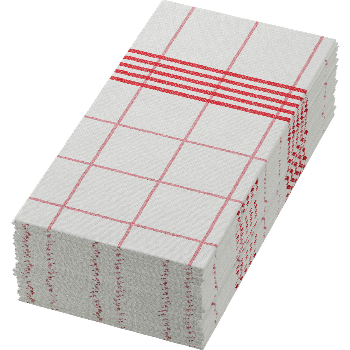 Duni Napkin D-Soft 48x48cm 1/8 Towel Red/White