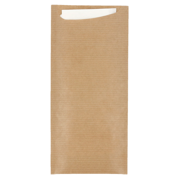 Bestekzakjes eco met 2lgs servet wit Bestekzakjes eco met 2lgs servet wit