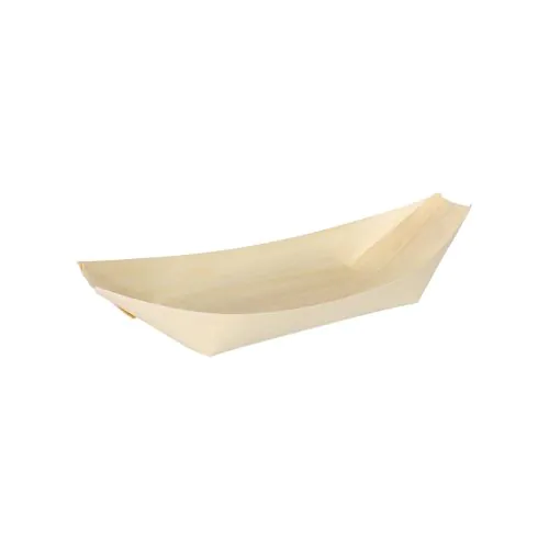 Fingerfood schalen hout bootje 'pure' 16,5x8,5cm 50st