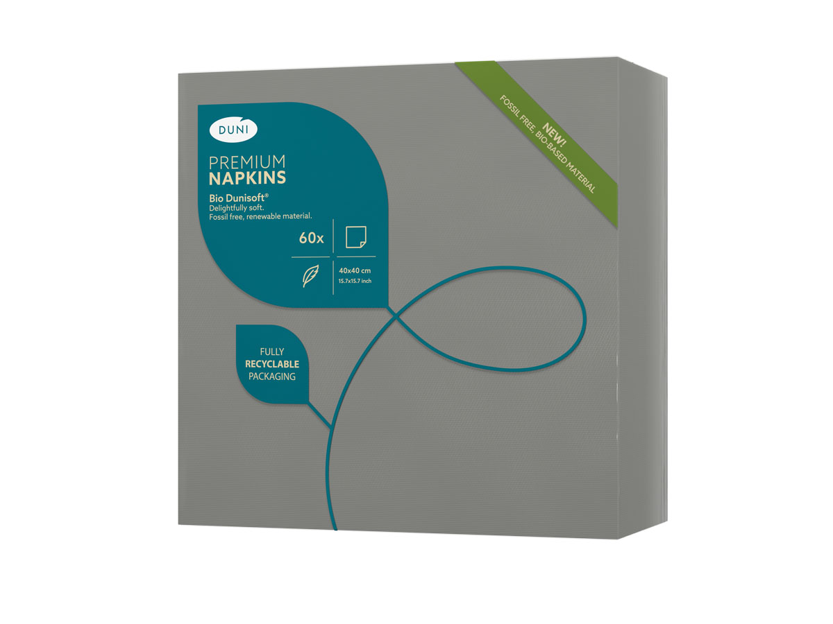 Duni Napkin D-Soft 40x40cm Granite Grey 60st